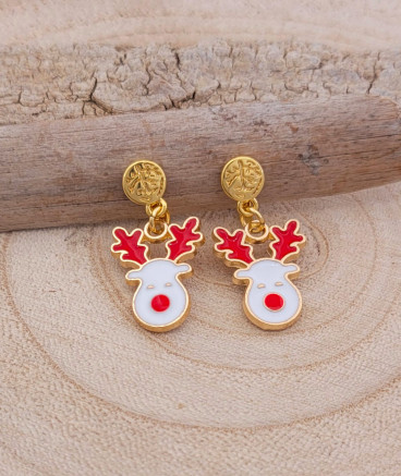 Boucles d'oreilles à clips renne de Noël pour filles  - Pépita by Tara Pépita