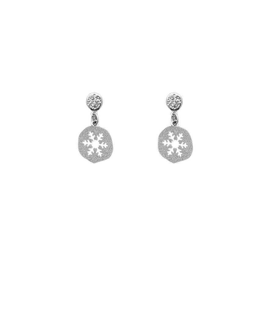 Boucles D'oreilles Flocon De Neige En Acier Inoxydable 316L Avec Zircons – Cadeau De Noël Pour Femme, Hypoallergénique, Argenté