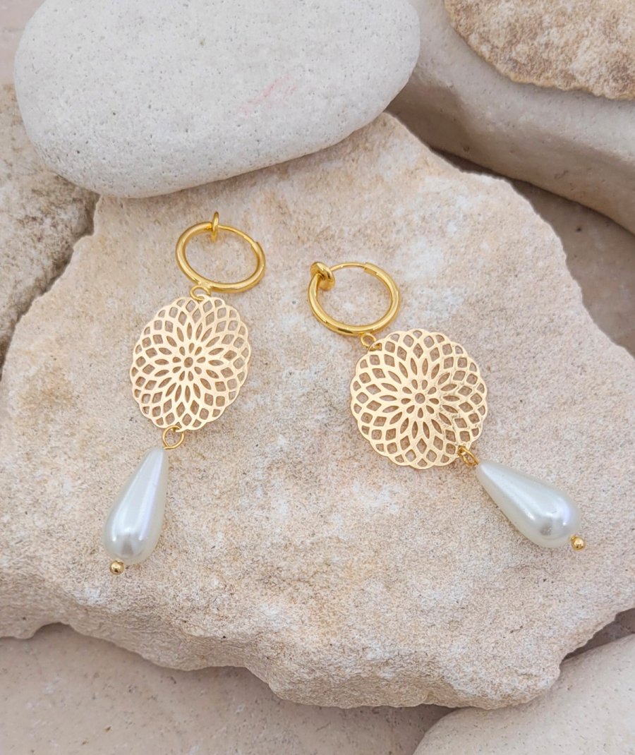 Boucles D'oreilles Clip Trèfle Floral Argenté Avec CZ Vert - Neuf, Sans Marque, Parfait Mariage
