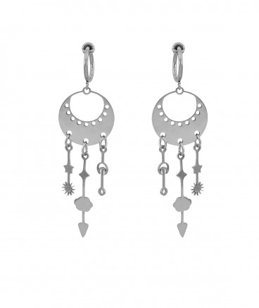 Boucles d'oreilles clip acier baromètre