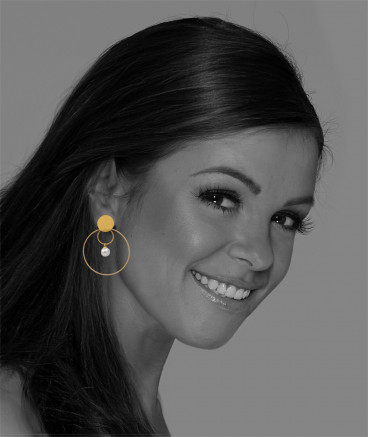 Boucles d'oreilles acier doré créole et perle