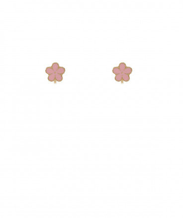 Boucles oreilles clips fleur rose filles