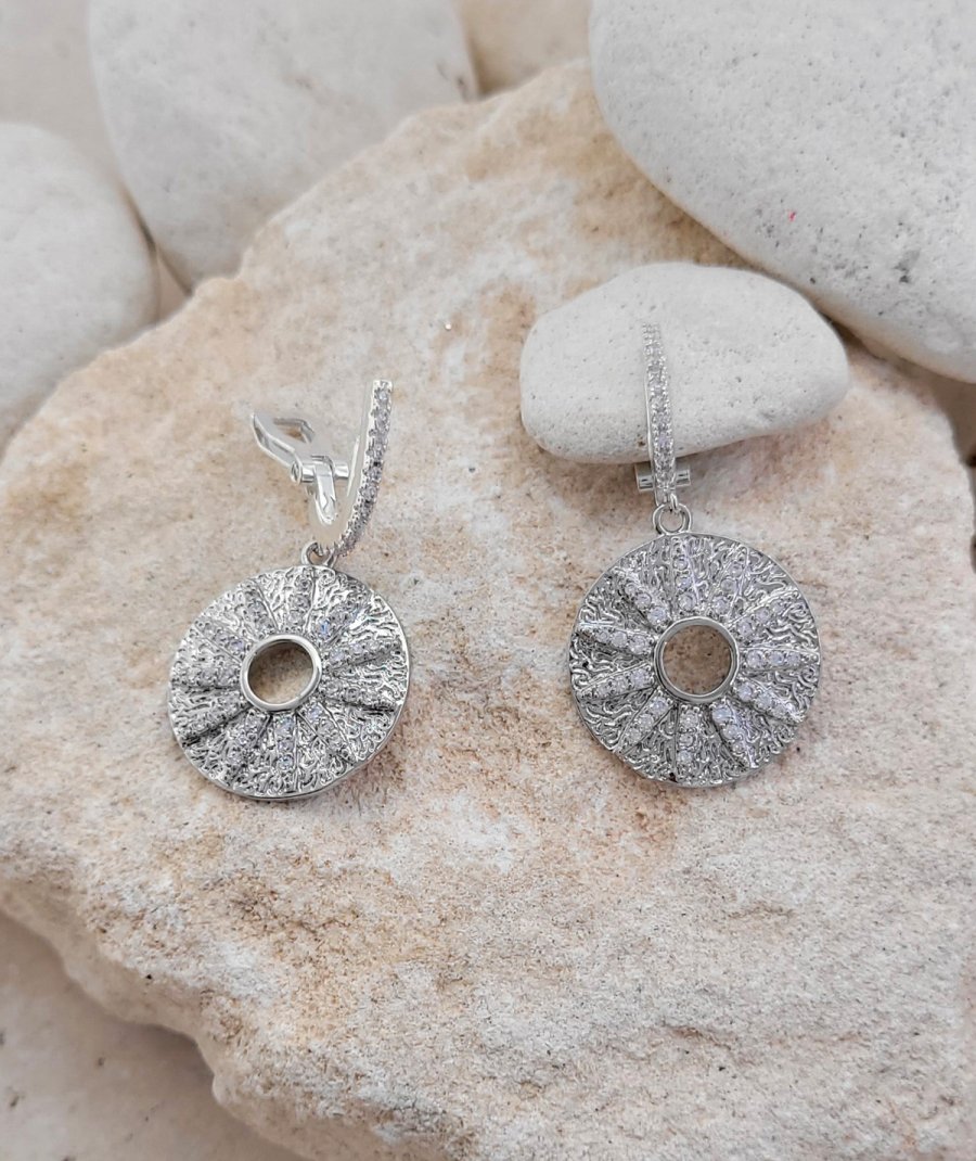 Boucles d'oreilles clips strass soleil