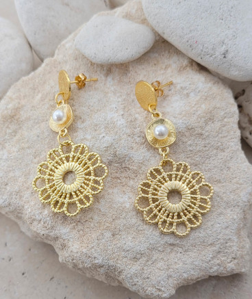 Boucles oreilles pendante perle