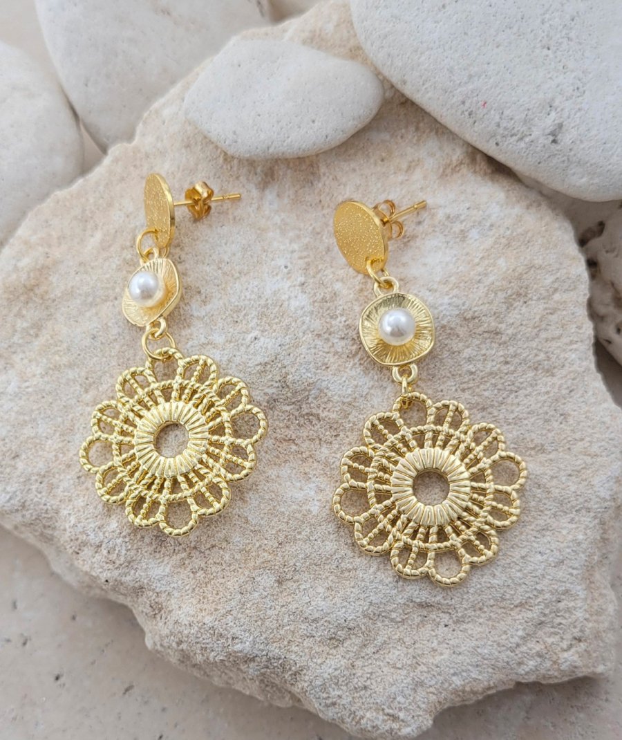 Boucles oreilles pendante perle