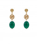 Boucles d'oreilles clip jade vert émeraude