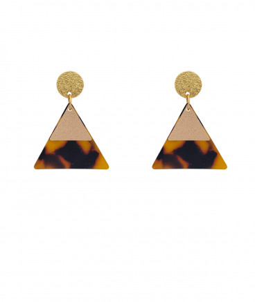 Petites boucles oreilles à clips écailles  triangle légères et confortables à porter  - L'Ultra-confort par Tara Pépita