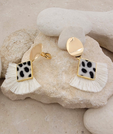 Boucles d'oreilles à clip vache