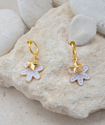 Boucles d'oreilles clip flocon étoile