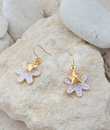 Boucles d'oreilles flocon étoile