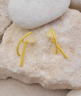 Boucles d'oreilles clip piercing look sans trou dorée