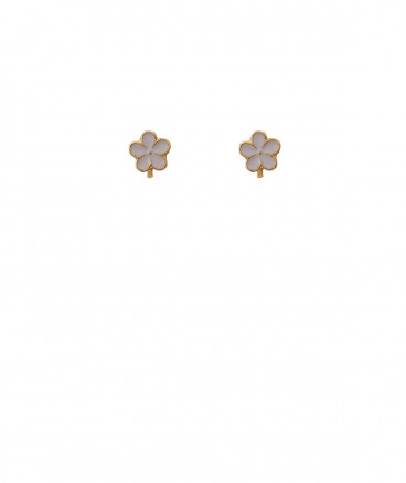 Boucles oreilles clips fleur blanche filles