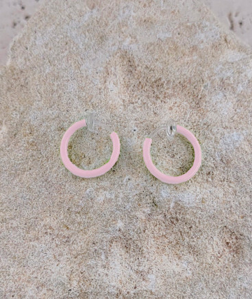 Créoles à clip roses 13 mm ultra confort – Création Tara Pépita
