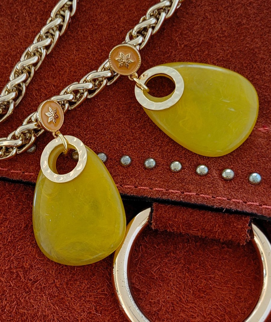Boucles oreille géométriques jaune or