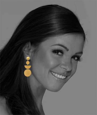 Boucles oreilles clip acier doré géométriques