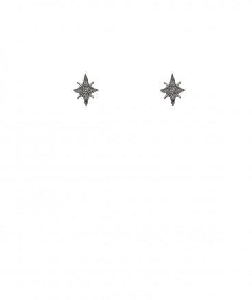 Boucles oreilles à clip étoile rhodiée et petits zircon - L'ultra confort par Tara Pépita
