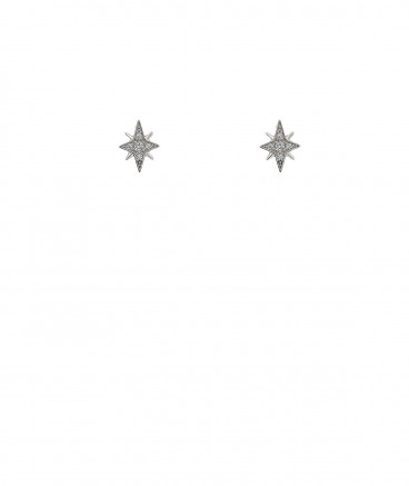 Boucles oreilles clips étoile zircon argentée