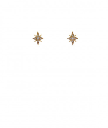 Boucles oreilles clips étoile zircon dorée