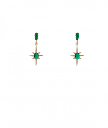 Boucles oreilles clips étoile émeraude
