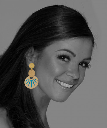 Boucles d'oreilles clip acier bleu