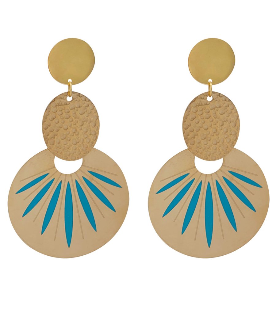Boucles D'oreilles Clips Non Percées - Goutte Bleue Et Perle Blanche - YW8