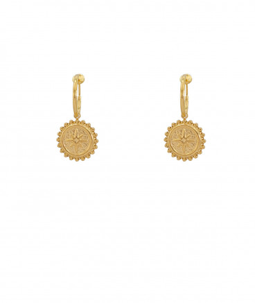 Boucles d'oreilles clip acier étoile doré