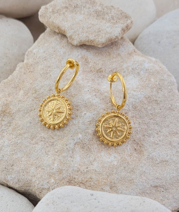 Boucles d'oreilles clip acier étoile doré