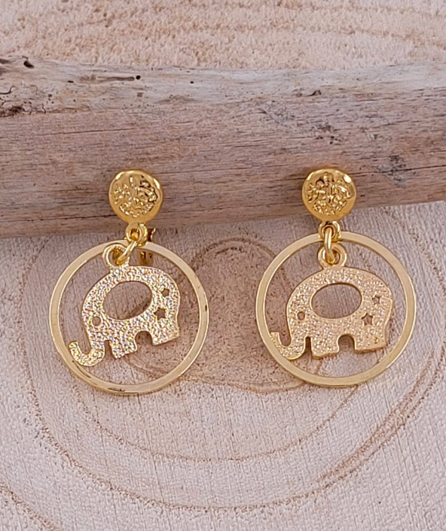 Boucles oreilles clips éléphant filles