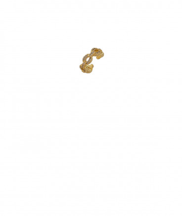Ear cuff non percé chaîne dorée strass