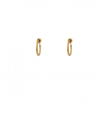 Créoles clip acier doré 15 mm