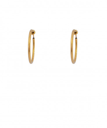 Créoles clip acier doré 3 cm