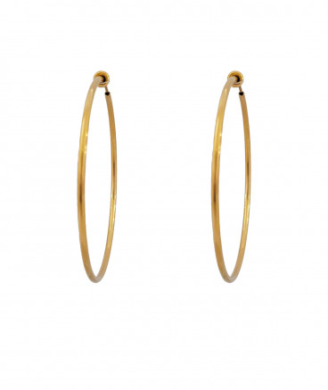 Créoles clip acier doré 6 cm Confort quotidien – Création Tara Pépita