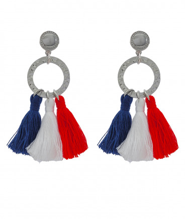 Boucles d'oreilles clips bleu blanc rouge