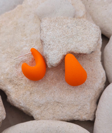 Créoles gouttes colorées orange