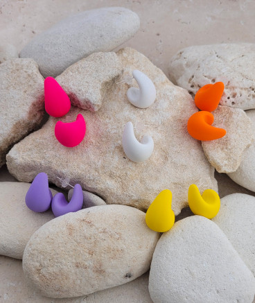 Créoles gouttes colorées