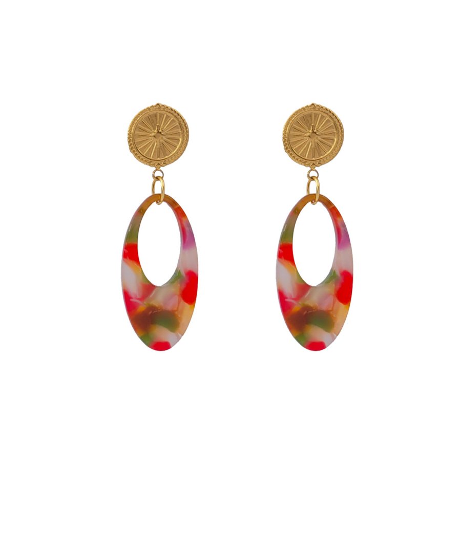 Boucles D’oreilles Clou Multicolores – Neuf Sans Emballage – Couleurs Vives