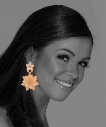 Boucles oreilles nénuphars beige