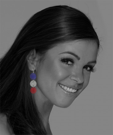 Boucles d'oreilles clips bleu blanc rouge