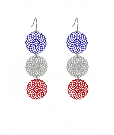 Boucles d'oreilles bleu blanc rouge