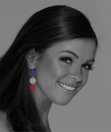 Boucles d'oreilles bleu blanc rouge