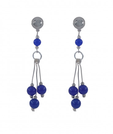 Boucles oreilles Jade bleu marine
