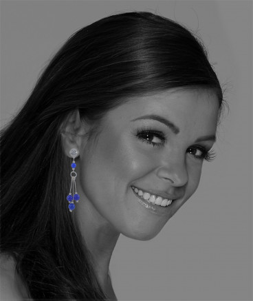 Boucles oreilles Jade bleu marine