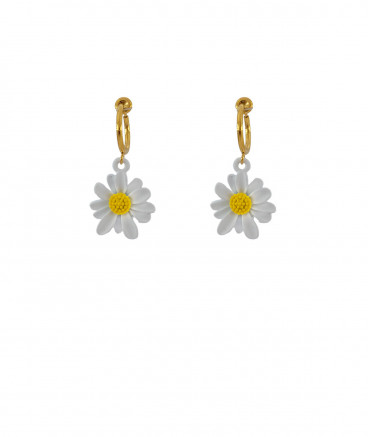 Boucles d'oreilles clip pâquerette