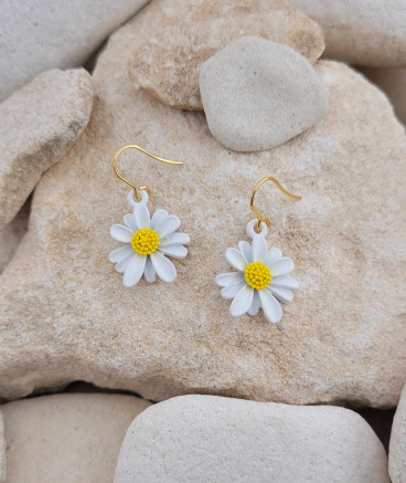 Boucles d'oreilles pâquerette