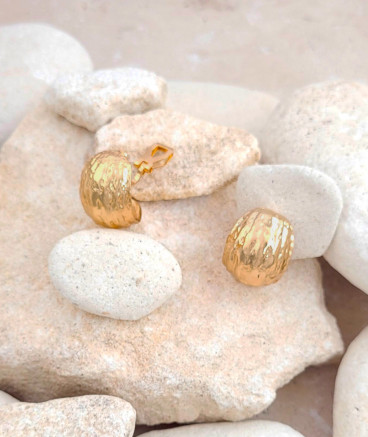 Boucles d'oreilles créoles clips dorées larges