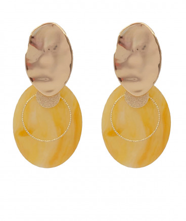 Boucles oreilles résine camel