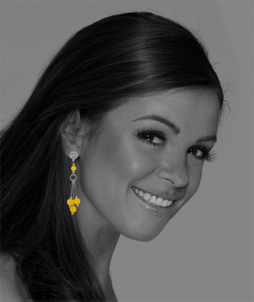 Boucles oreilles clip perles jade jaune
