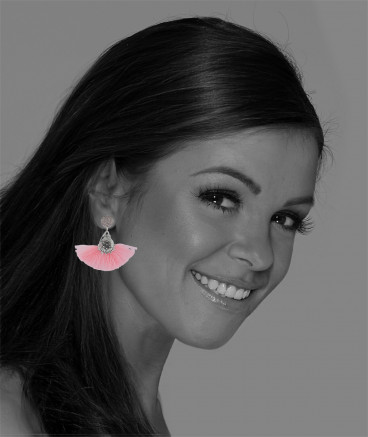 Boucles oreilles clip pompons rose clair