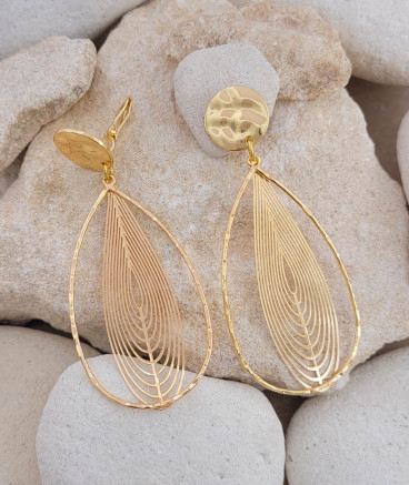 Boucles d'oreilles clips filigrane légères dorées