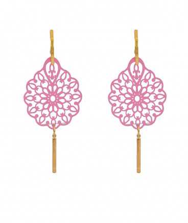 Boucles oreilles clips ultra légères rose et or